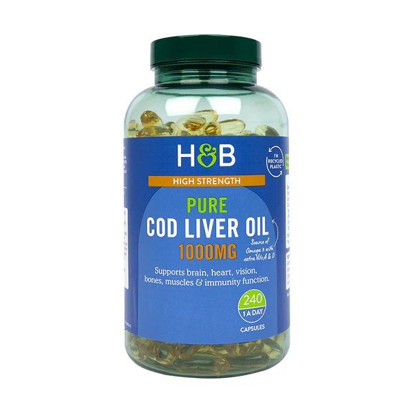 Holland & Barrett Pure Cod Liver Oil 1000mg 240 Capsules