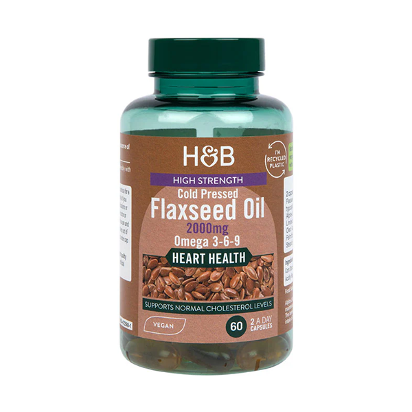 Holland & Barrett Vegan High Strength Flaxseed Triple Omega 3-6-9 Oil 60 Capsules