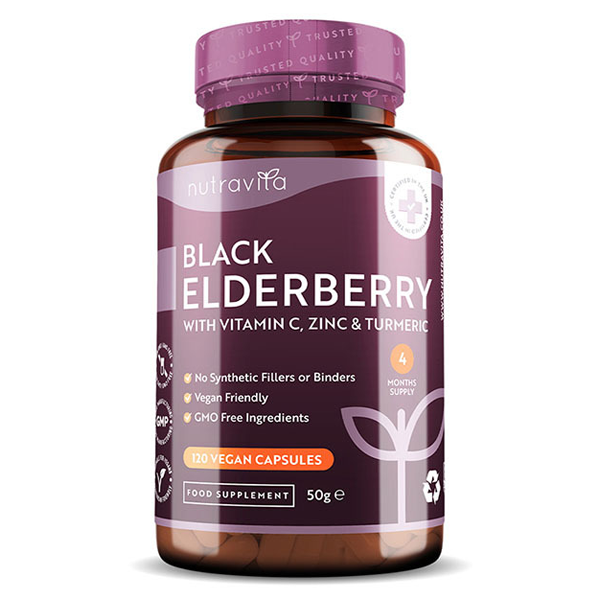 Nutravita Black Elderberry Complex - 120 Vegan Capsules