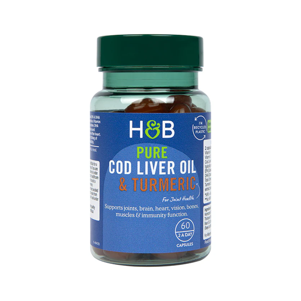 Holland & Barrett Pure Cod Liver Oil & Turmeric 60 Capsules