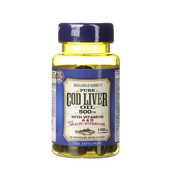 Holland & Barrett Cod Liver Oil with Multi Vitamins 60 Capsules 500mg