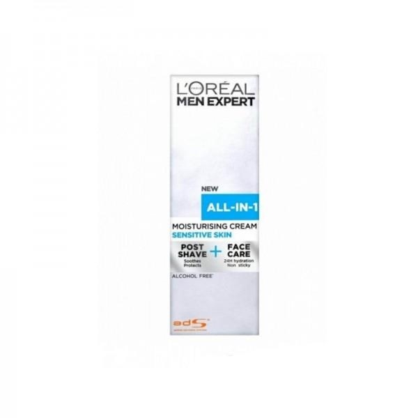 Loreal Men Expert All in 1 Post Shave + Face Care Moisturising Cream For Sensitive Skin 75ml
