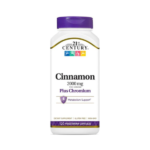 21st Century Cinnamon 2000mg Per Serving Plus Chromium Vegetarian 120 Capsules