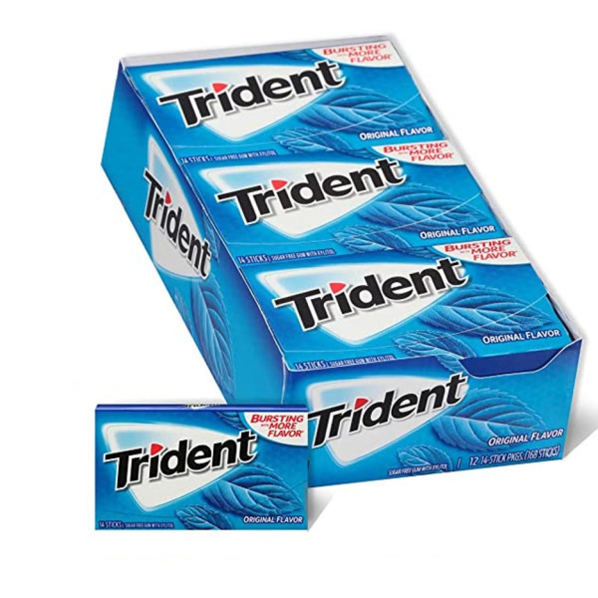Trident Flavor Chewing Gum Full Box 12 Pack (14 stick Each Paket) - Image 1