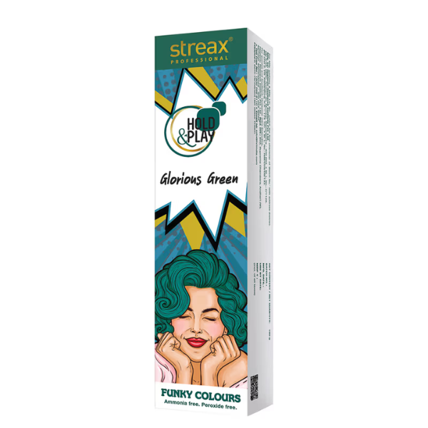 Streax Pro Hold & Play Funky Colour Glorious Green 100g