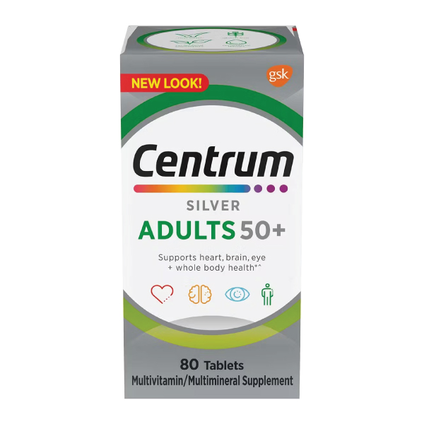Centrum Silver Adults 50+ Multivitamins 80 Tablets