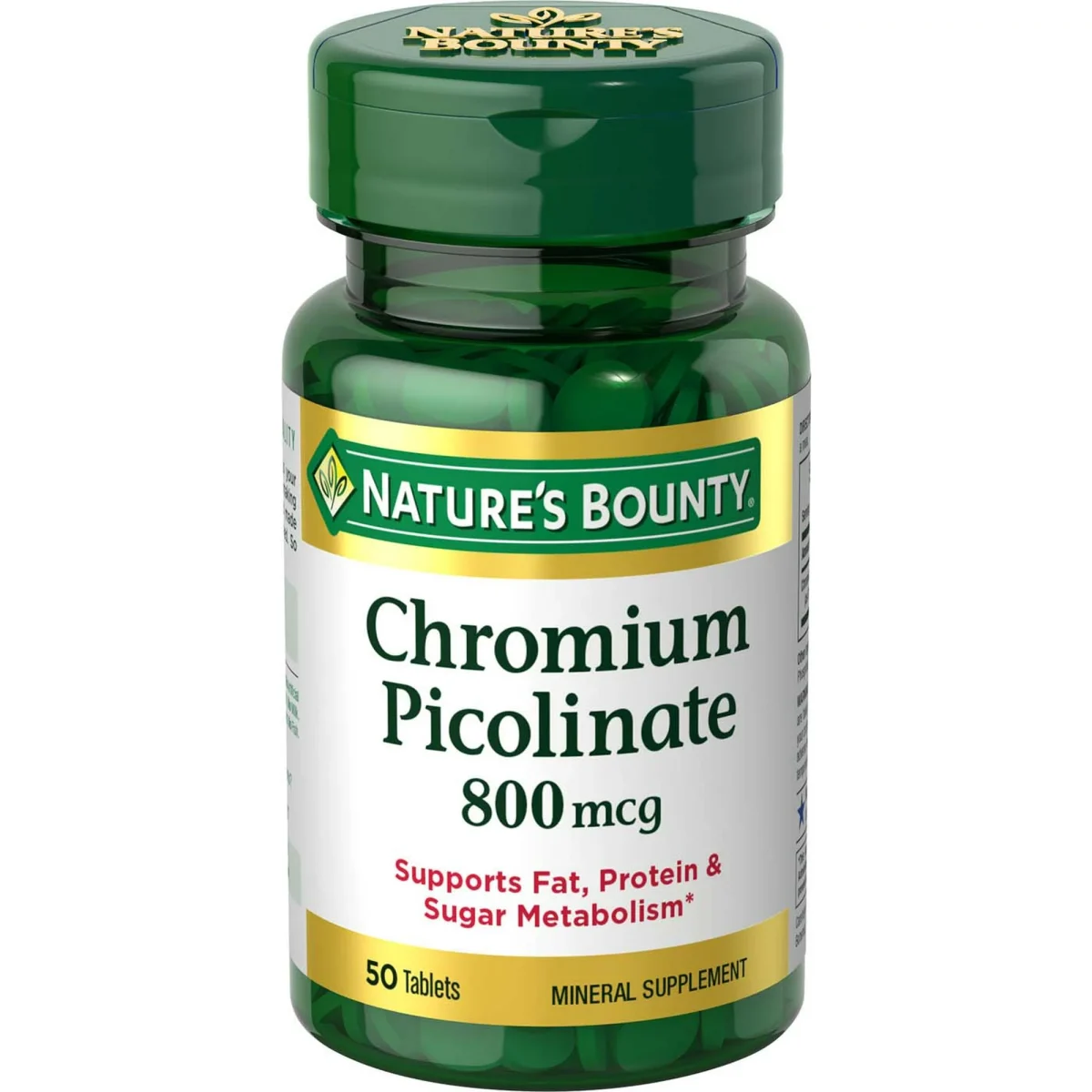 Nature's Bounty Chromium Picolinate 800mcg 50 Tablets - Image 1