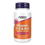 Now Foods Vitamin D-3 & K-2 120 Veg Capsules