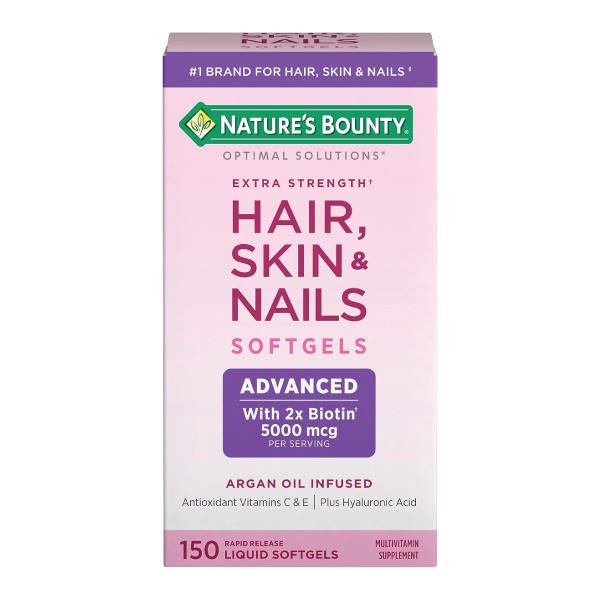 Nature’s Bounty Extra Strength Hair Skin & Nails 5000mcg of Biotin 150 Softgels