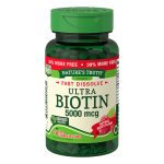 Nature’s Truth Ultra Biotin 5,000mcg Natural Berry Flavor 78 Tablets