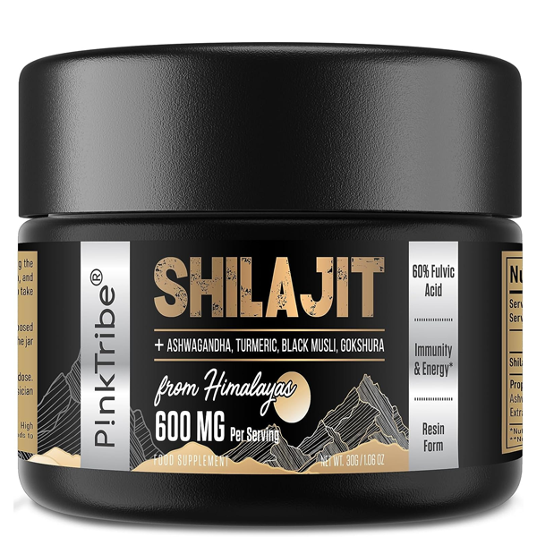 Shilajit Resin Gold Standard Shilajit - 600mg Himalayan Shilajit Blend with Ayurvedic Herbal Extracts, High Levels of Fulvic Acid, Supports Energy and Performance, 30 g (Pack of 1)