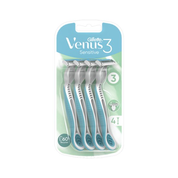 Gillette Venus 3 Sensitive Disposable Razors 4 pieces