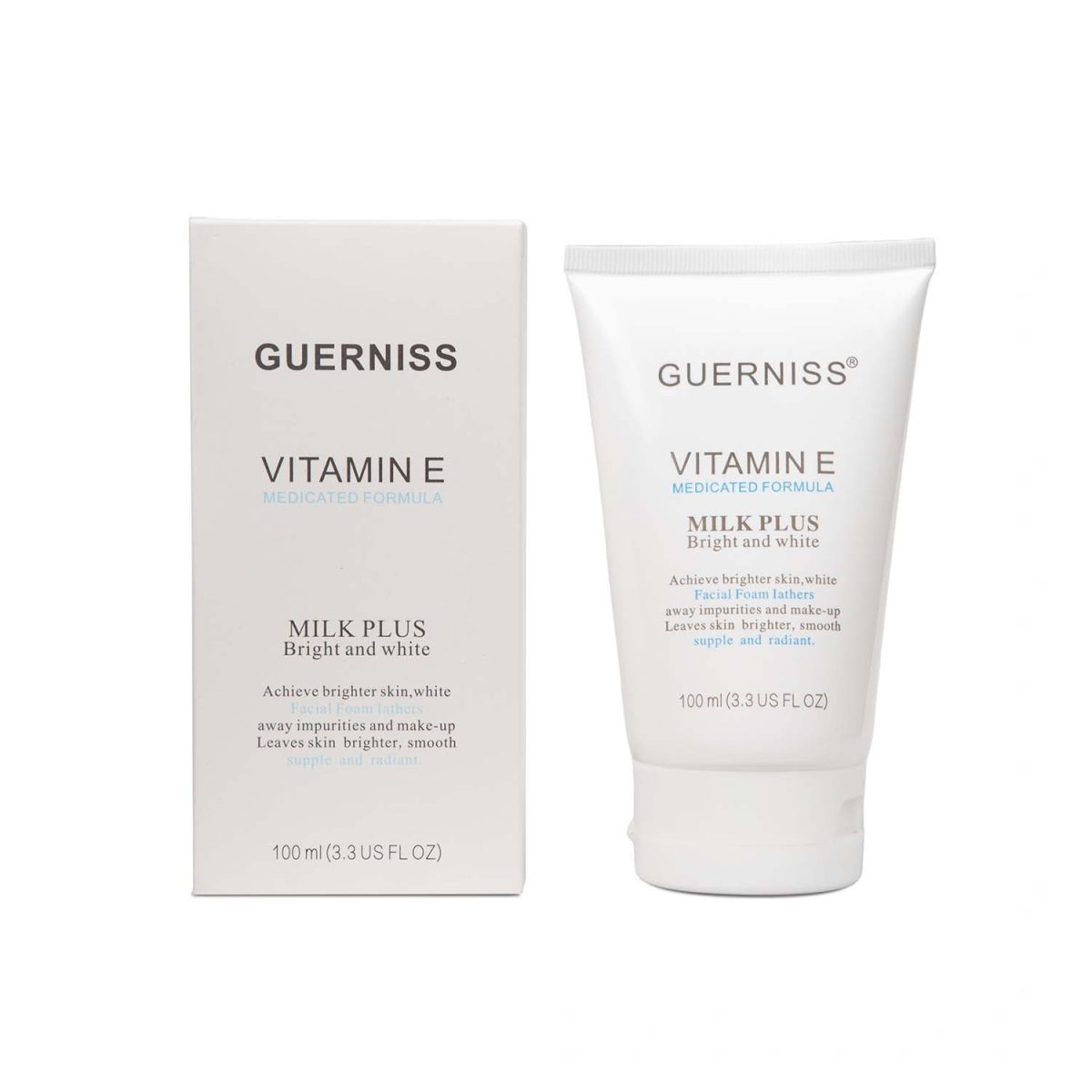 Guerniss Vitamin E Milk Plus Bright & White Face Wash 100ml - Image 1