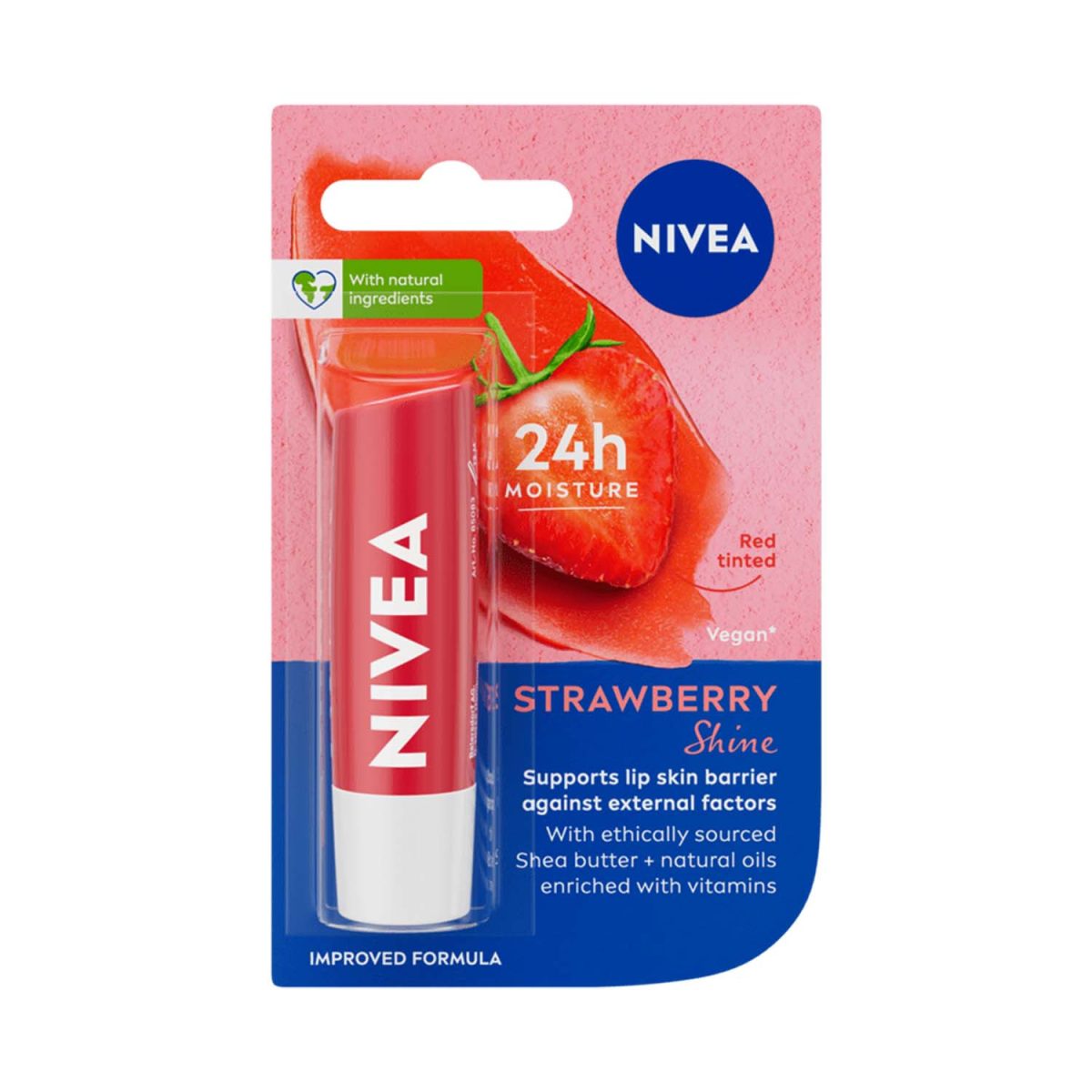 Nivea 24h Moisture Lip Balm - Strawberry Shine - Image 1