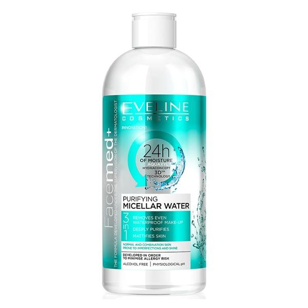 Eveline Facemed + Purifying Micellar Water 3in1 Make Up Remover 400ml