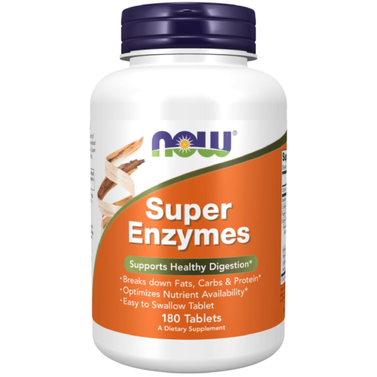 1 (25) NOW Foods Super Enzymes 180 Tablets - Image 1