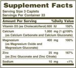 Nature's Bounty Calcium Magnesium Zinc 100 Tablets - Image 2