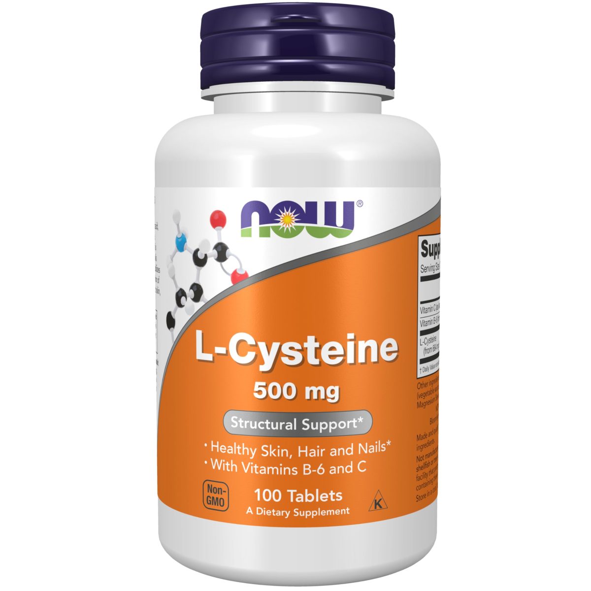 NOW Foods L-Cysteine 500 mg 100 Tablets - Image 1
