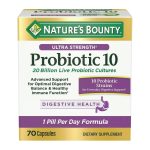 Nature’s Bounty Probiotic 10, 20 Billion Live Probiotic Cultures 70 Capsules
