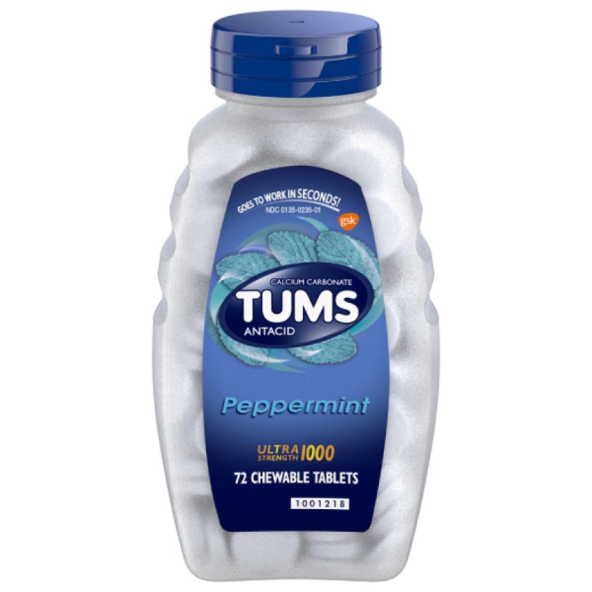 Tums Antacid Ultra Strength 1000 Peppermint 72 Chewable Tablets (USA) - Image 1