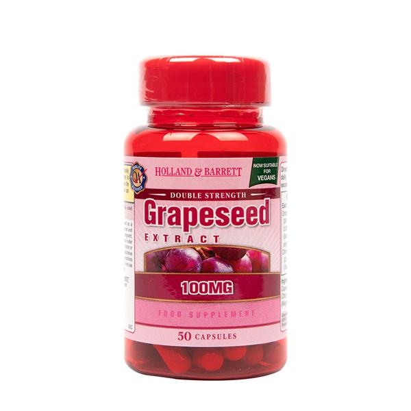 Holland & Barrett Double Strength Grapeseed Extract 100mg 50 Capsules