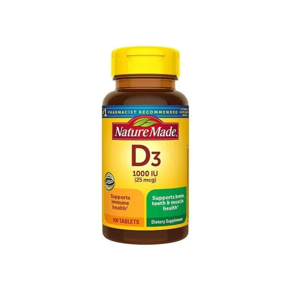 Nature Made Vitamin D3 Vitamin D 1000 IU (25mcg) 100 Tablets