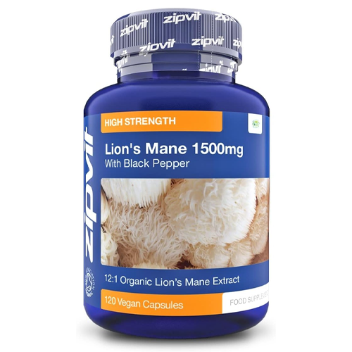 Organic Lions Mane Capsules 1500mg Black Pepper 120 Vegan