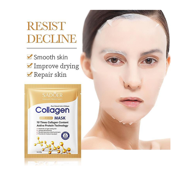 Sadoer Collagen Anti-wrinkle Facial Mask Moisturizing Brightening Moisturizing Hydrating Mask 10pcs