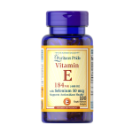 PURITAN'S PRIDE Vitamin E 184mg, 400 IU with Selenium 50mcg 100 Softgels