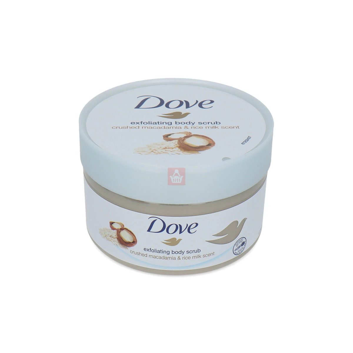 Dove Exfoliating Body Scrub Macadamia & Rice Milk 225ml - Image 1