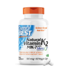 Doctor's Best Natural Vitamin K2 Mk-7 MenaQ7, 100mcg Vitamin K2 Supplement Supports Bone Health, Non-GMO, 60 Veggie Capsules