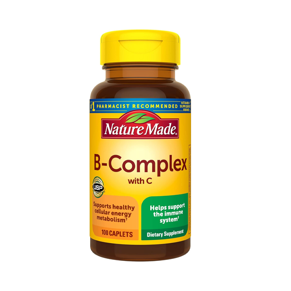 Nature Made B Complex With Vitamin C Dietary Supplement for Immune System Support100 Caplets 100 Day Supply
