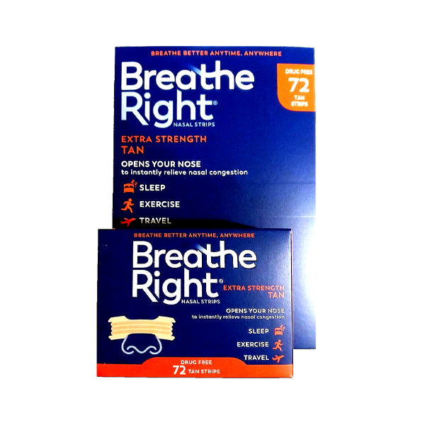 Breathe Right Extra Strength Tan Nasal Strips 72 TAN STRIPS