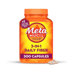 Metamucil Daily Psyllium Husk Powder Supplement 3-in-1 Fiber for Digestive Health Plant Based Fiber300ct Capsules