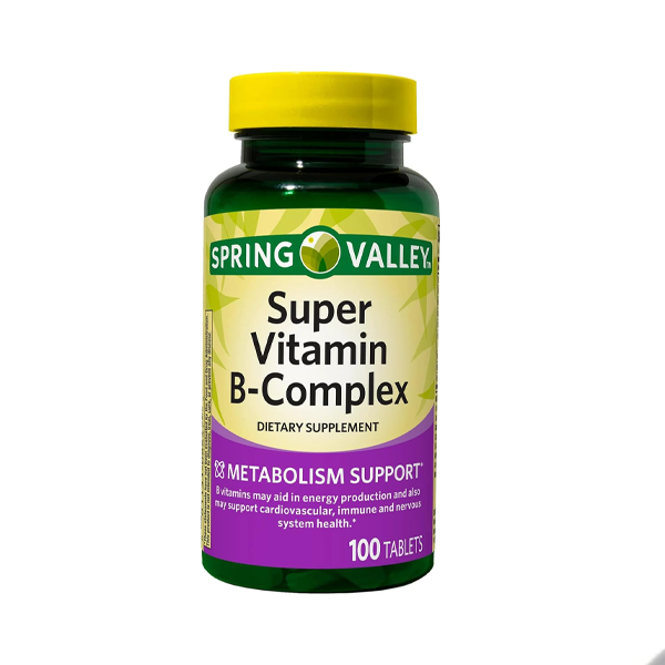 Spring Valley Super Vitamin B-Complex Tablets Dietary Supplement 100 Tablets