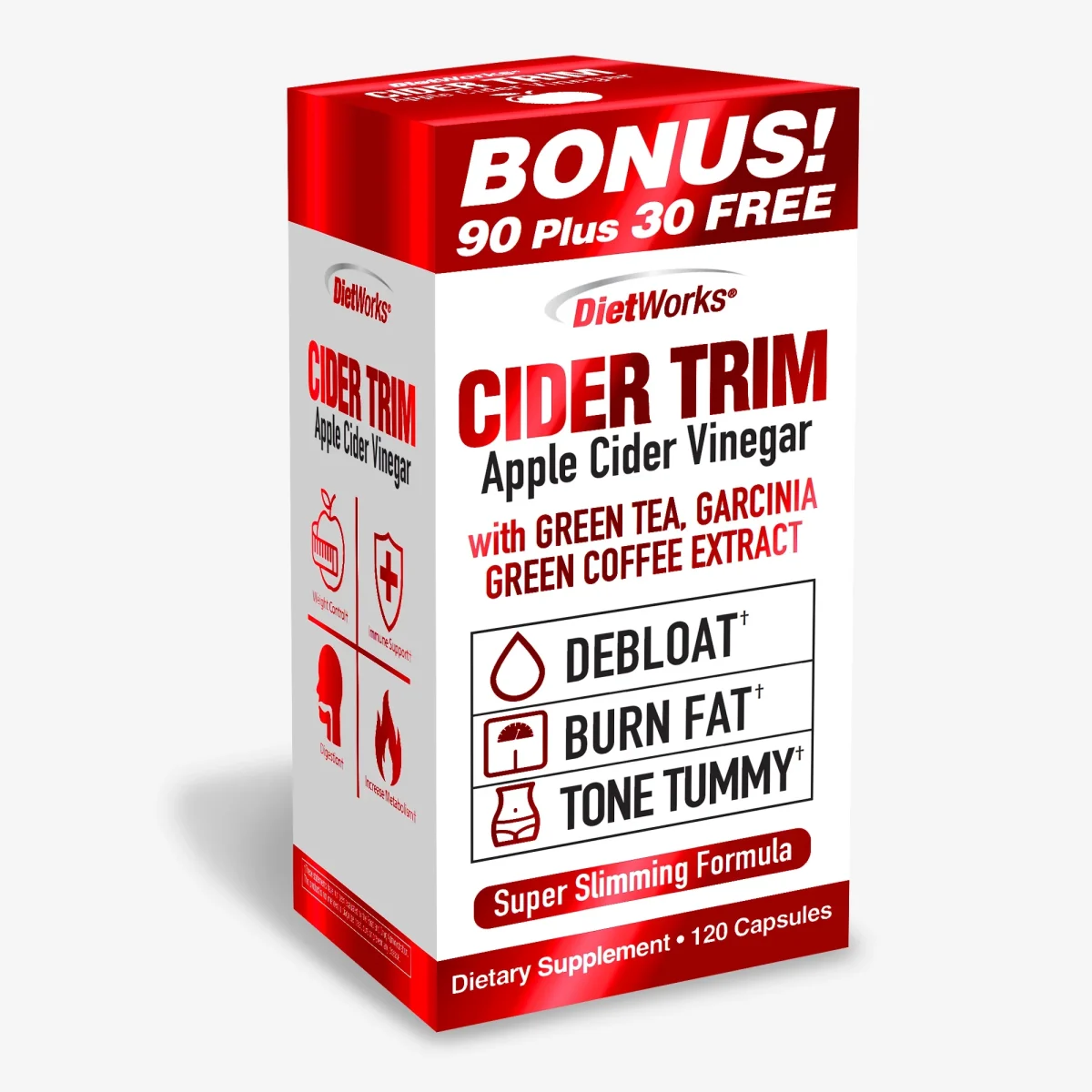 DietWorks Cider Trim Apple Cider Vinegar 120 Capsules - Image 1