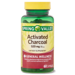 Spring Valley Activated Charcoal Dietary Supplement 520mg 60 Count