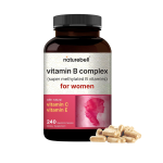 NatureBell Vitamin B Complex for Women 240 Veggie Capsules Super Methylated B Vitamins B 12, Folate Biotin
