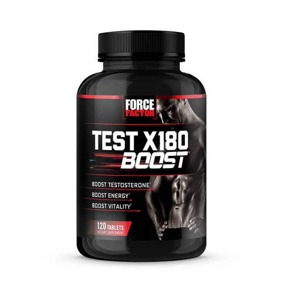 FORCE FACTOR Test X180 Boost Testosterone Booster and Energy Supplement for Men Boost Energy Increase Stamina Enhance Vitality 120 Count