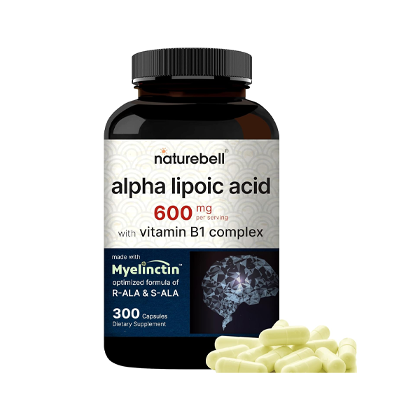 Naturebell Alpha Lipoic Acid 600mg Vitamin B1 Complex 300 Capsules