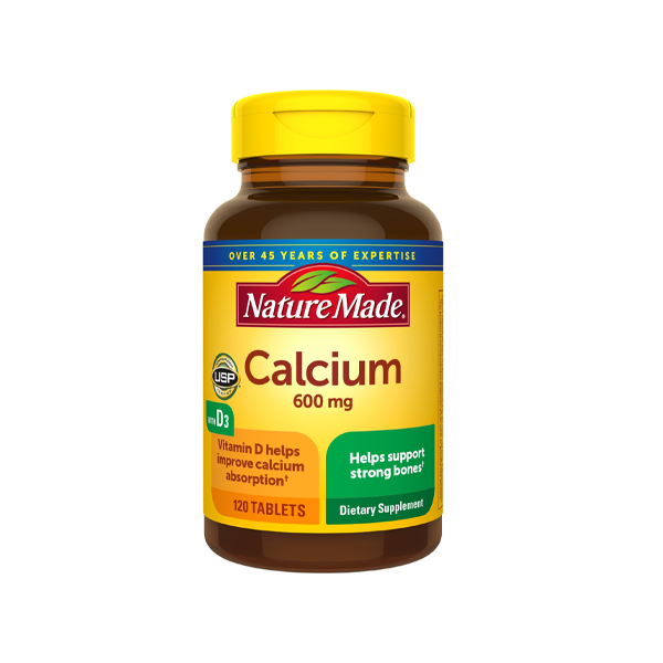Nature Made Calcium 600mg with Vitamin D3 Dietary Supplement 120 Tablets