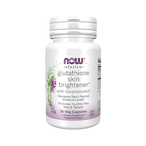 Now Glutathione Skin Brightener with Ceramosides 30 Veg Capsules