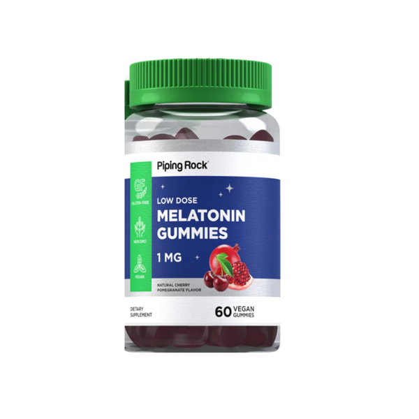 Piping Rock Melatonin Gummies 1mg 60 Vegan Gummies