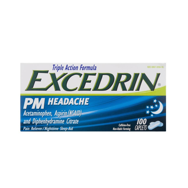 Excedrin Triple Action Formula PM HEADACHE 100 Caplets