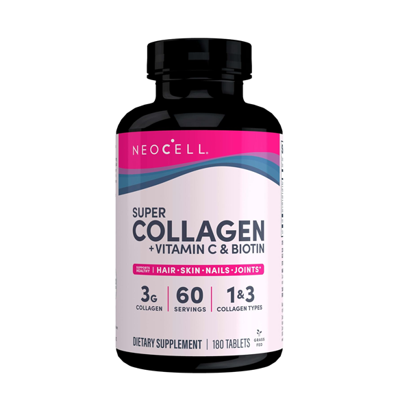 NeoCell Super Collagen With Vitamin C and Biotin Skin Hair and Nails Supplement Tablet 180 Count
