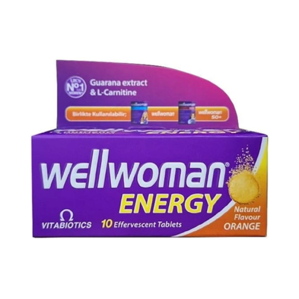 662 Vitabiotics Wellwoman Energy Orange 10 Dissolving Multivitamins Effervescent Tablets for Woman Natural Orange Flavour - Image 1
