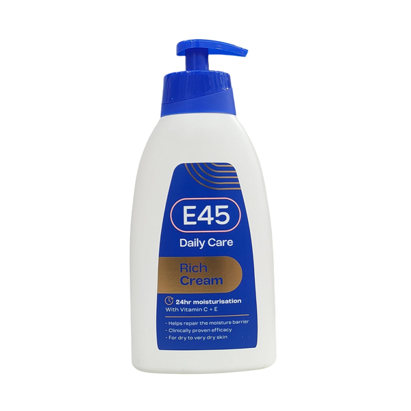 E45 Rich Cream Fast Absorbing For Dry Skin Deep And Nourishing Moisturiser 400ml