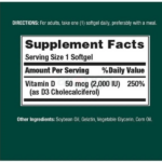 Nature’s Bounty D3 50mcg 2,000IU 150 Softgels - Image 2