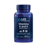 Life Extension Vitamins D and K with Sea-Iodine 60 Capsules Immune, Bone, Arterial and Thyroid Support