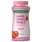 Nature's Bounty Optimal Solutions Hair, Skin & Nails Gummies with Biotin, 80 .
